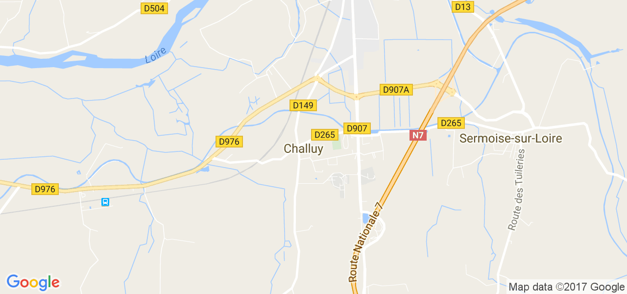 map de la ville de Challuy