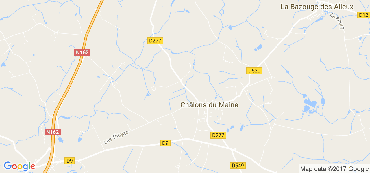 map de la ville de Châlons-du-Maine