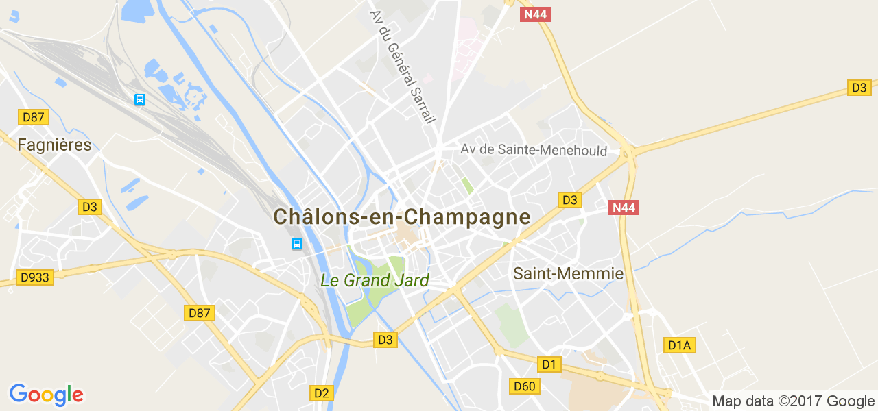 map de la ville de Châlons-en-Champagne