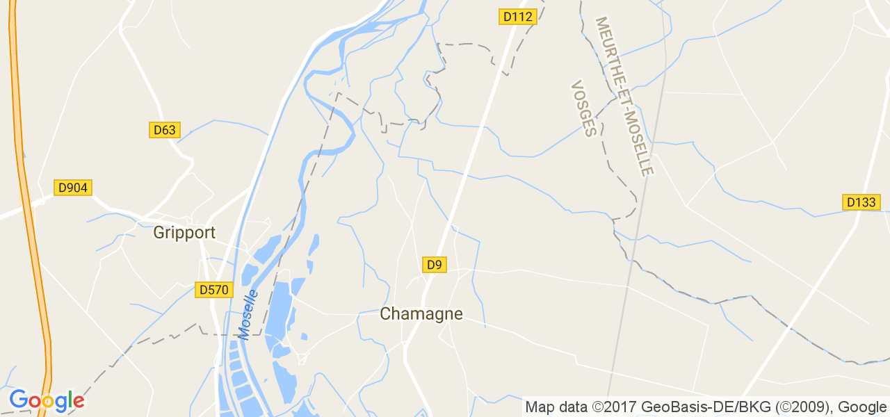 map de la ville de Chamagne