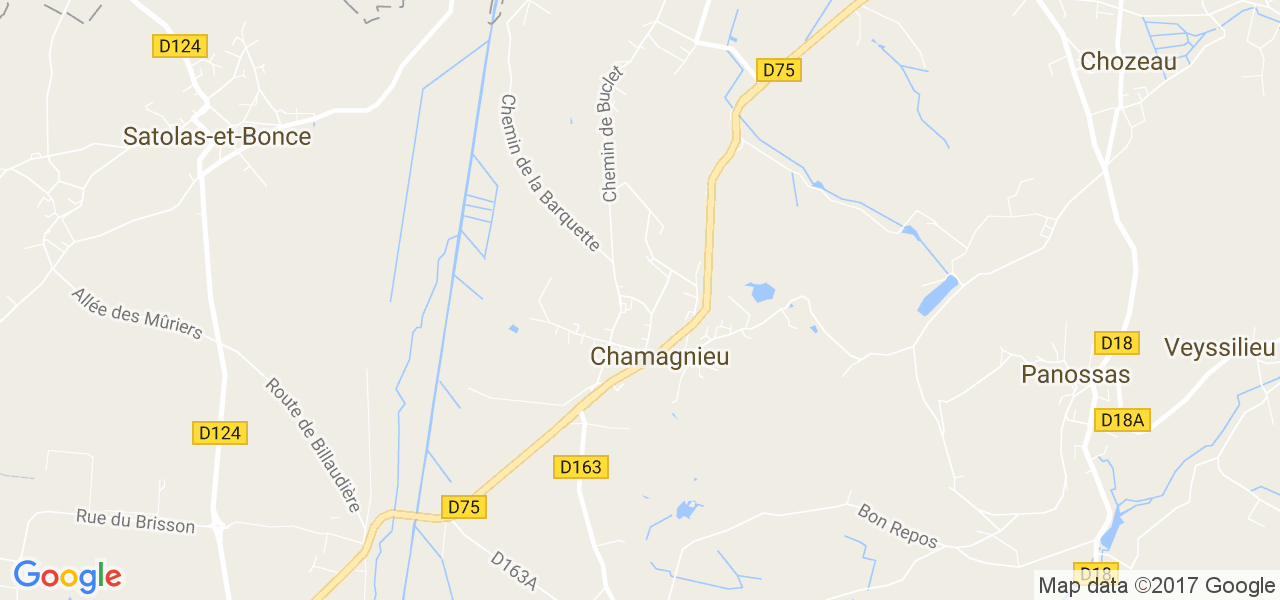 map de la ville de Chamagnieu