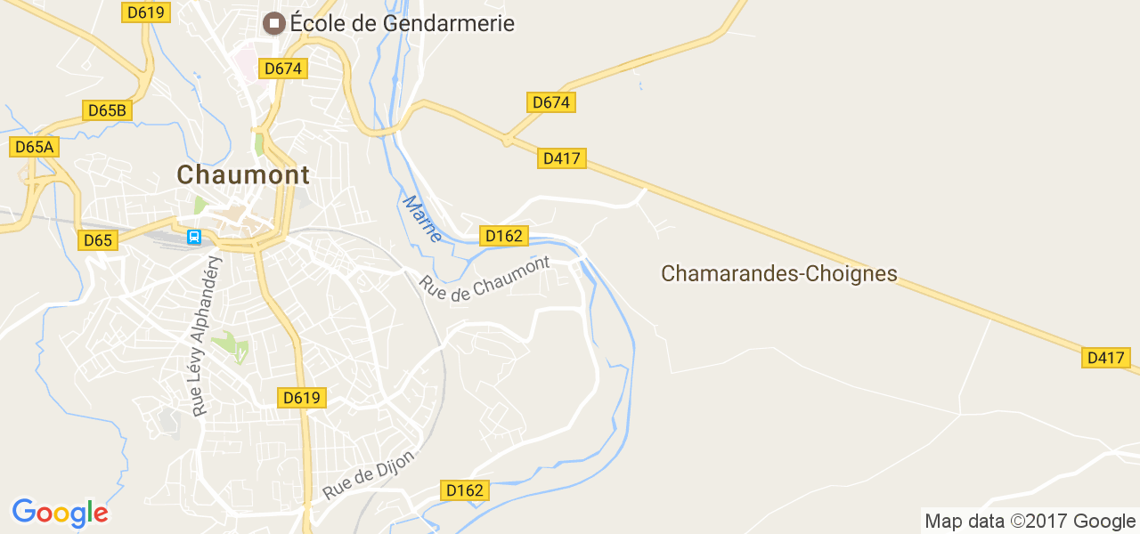 map de la ville de Chamarandes-Choignes