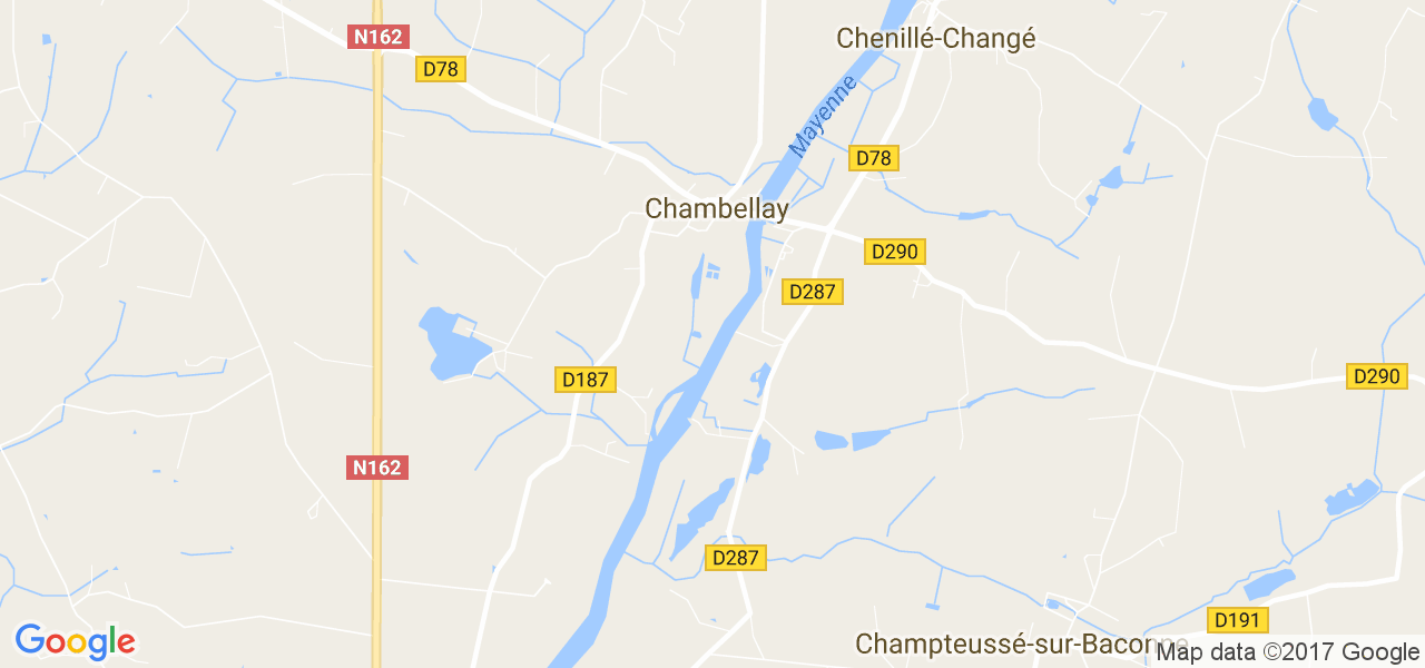 map de la ville de Chambellay