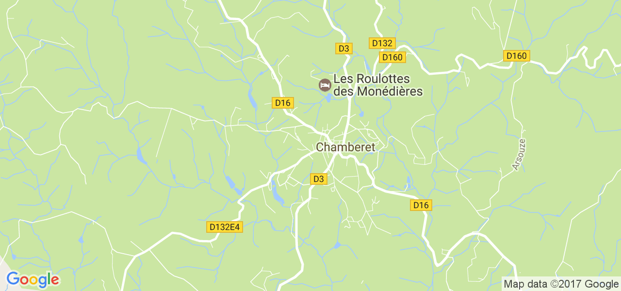 map de la ville de Chamberet