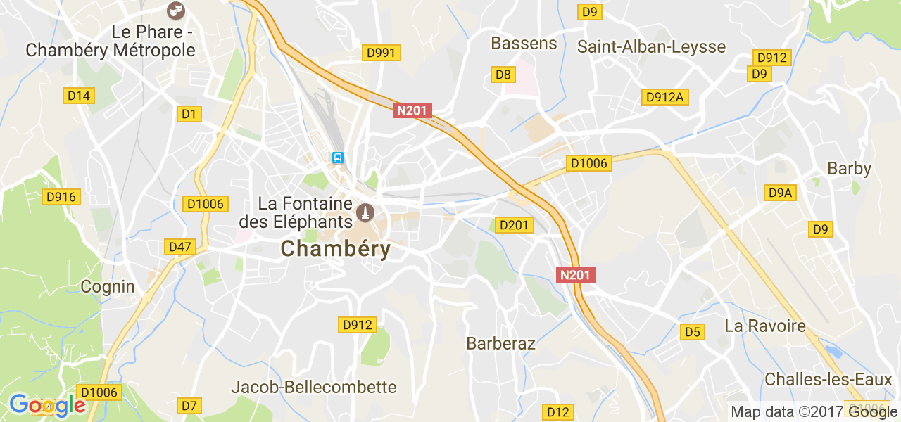 map de la ville de Chambéry