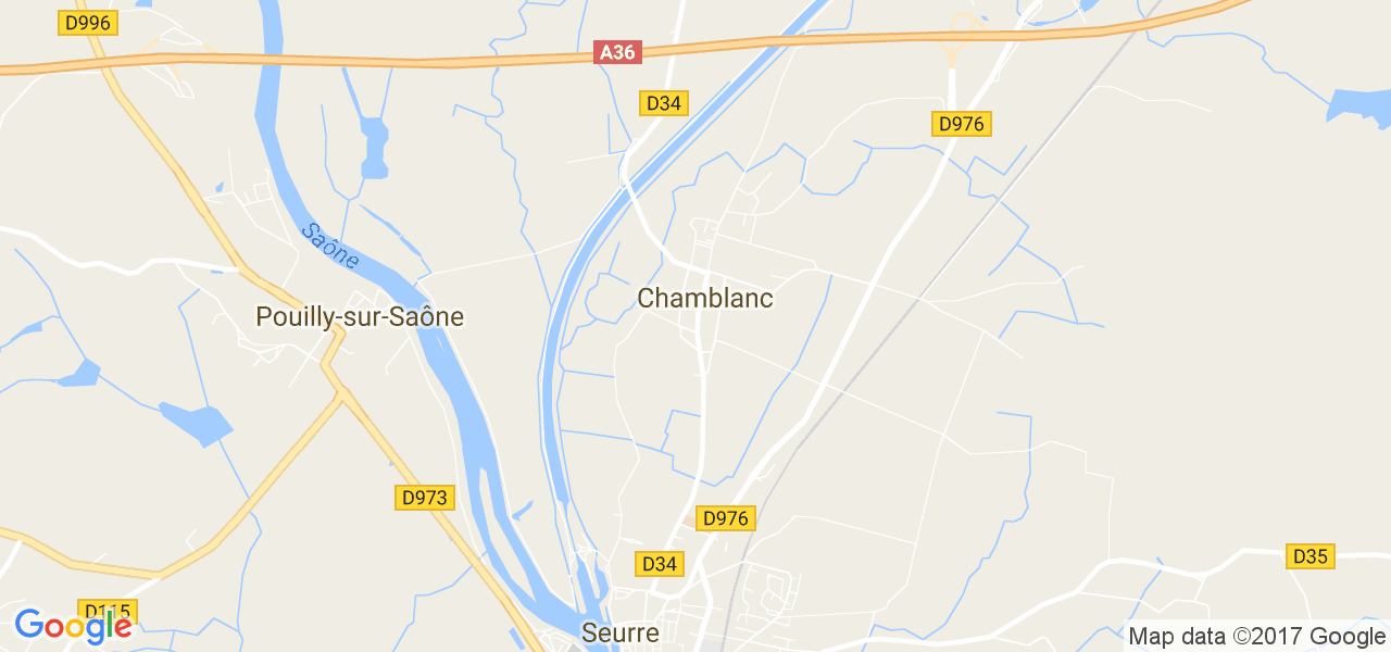 map de la ville de Chamblanc