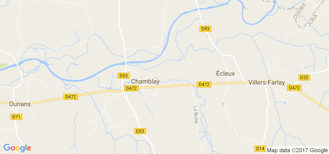 map de la ville de Chamblay