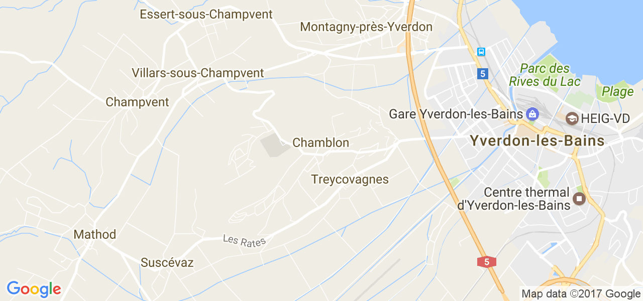 map de la ville de Chamblon