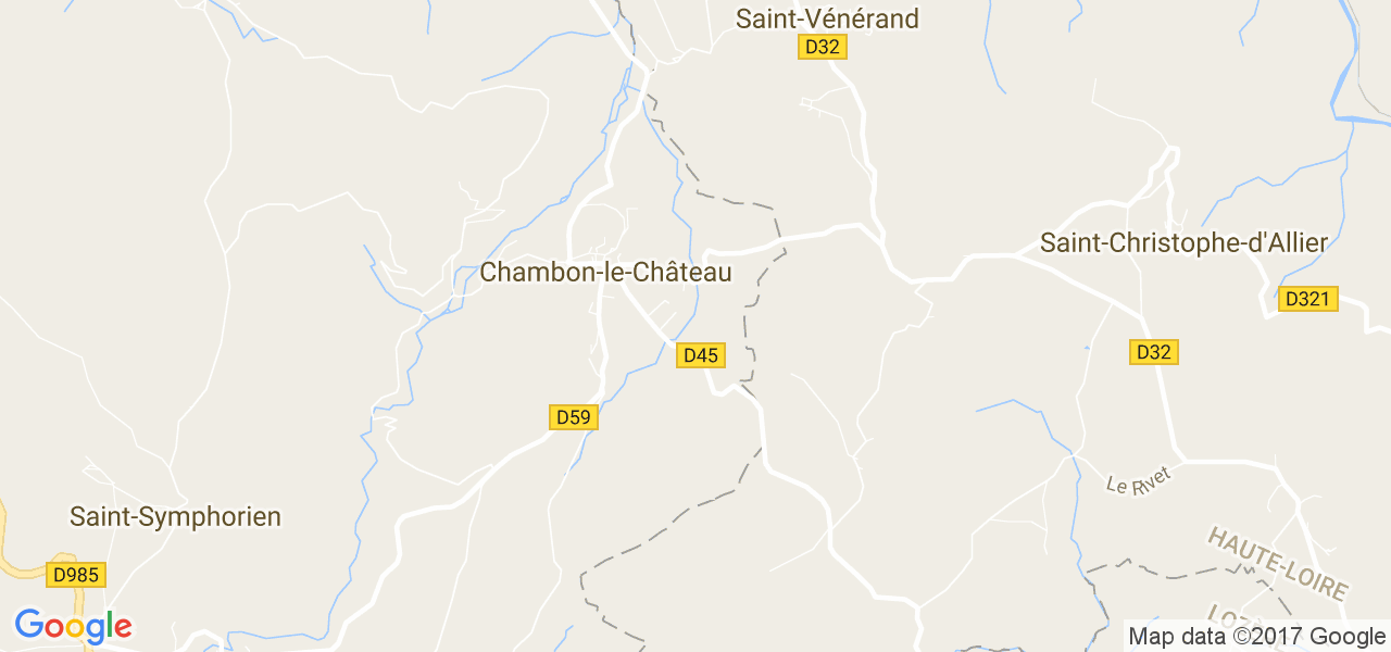 map de la ville de Chambon-le-Château