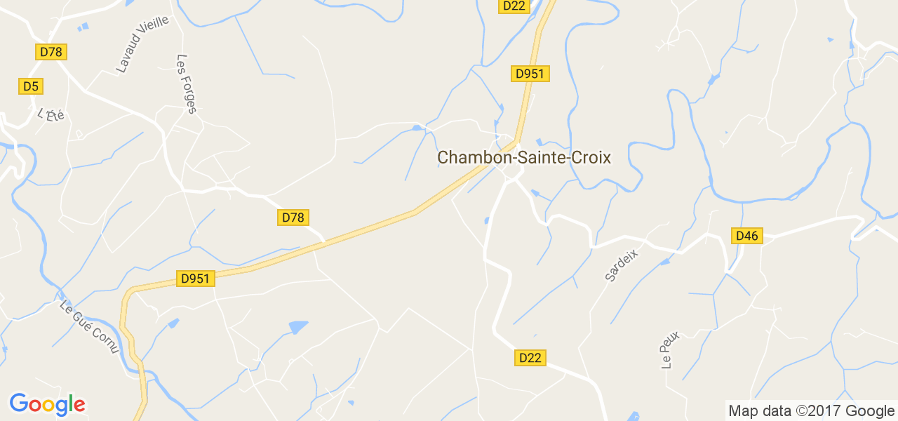 map de la ville de Chambon-Sainte-Croix