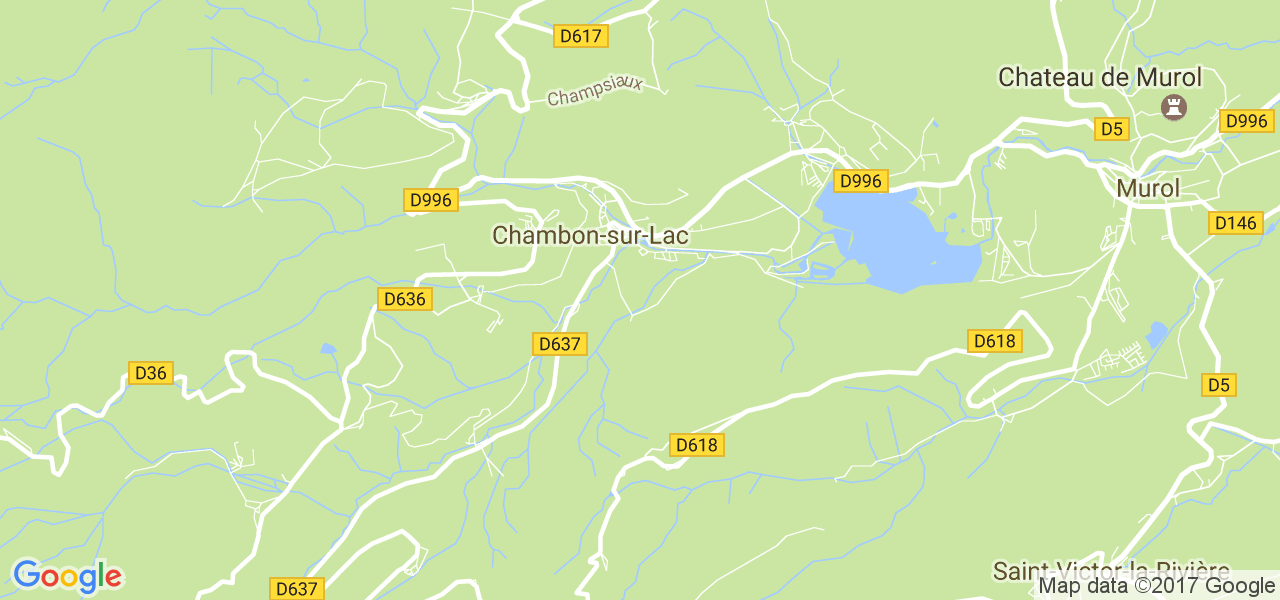 map de la ville de Chambon-sur-Lac