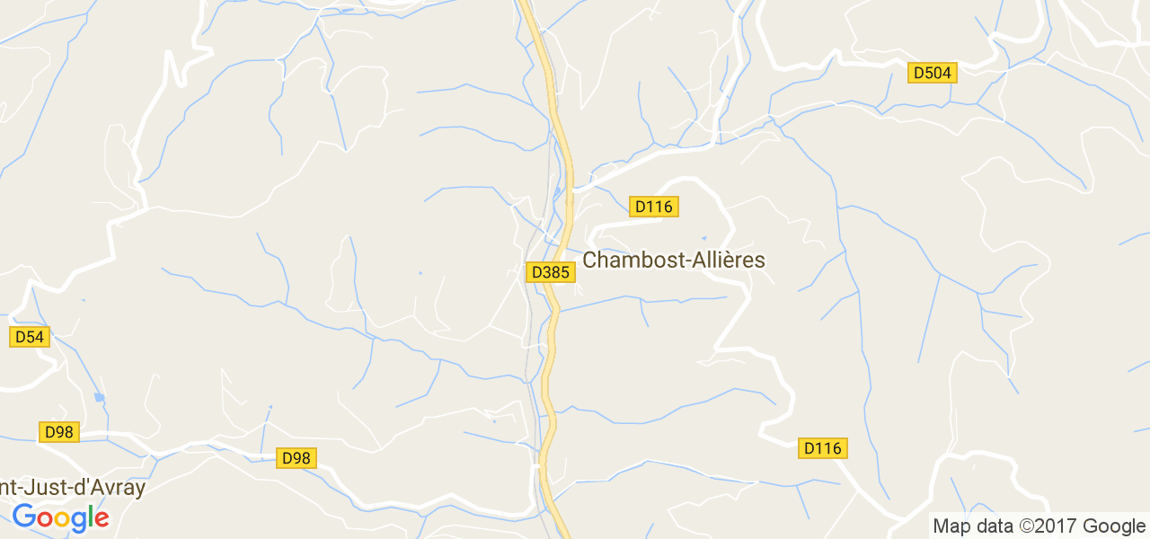 map de la ville de Chambost-Allières