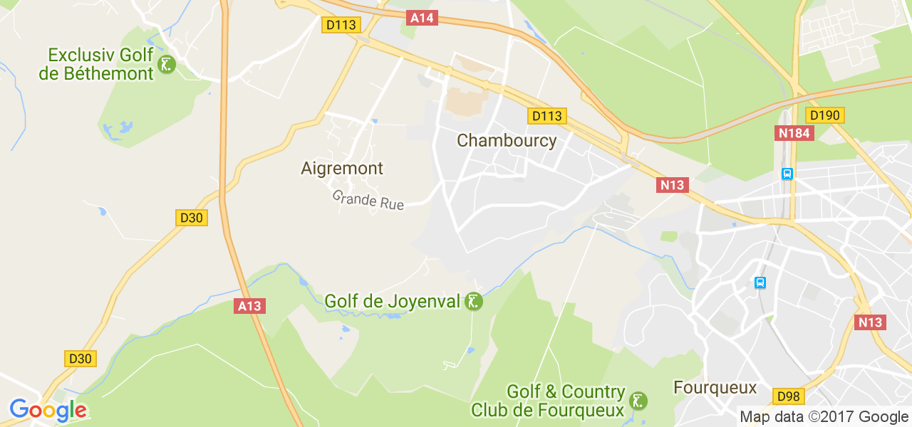 map de la ville de Chambourcy