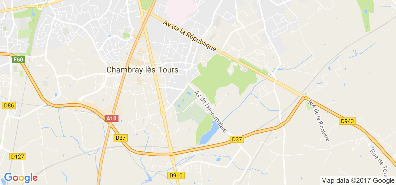 map de la ville de Chambray-lès-Tours