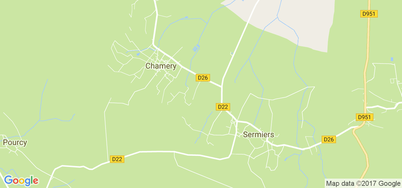 map de la ville de Chamery