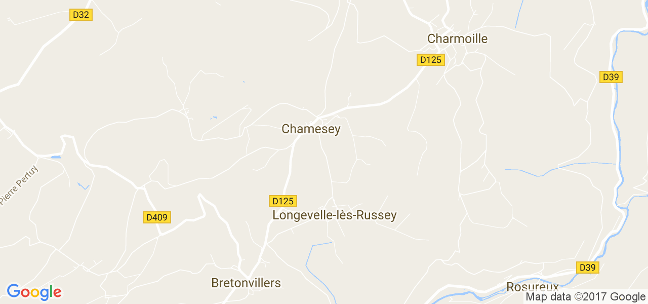 map de la ville de Chamesey