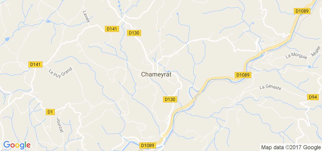 map de la ville de Chameyrat