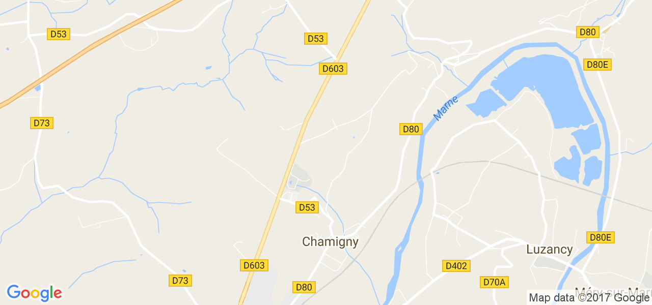 map de la ville de Chamigny