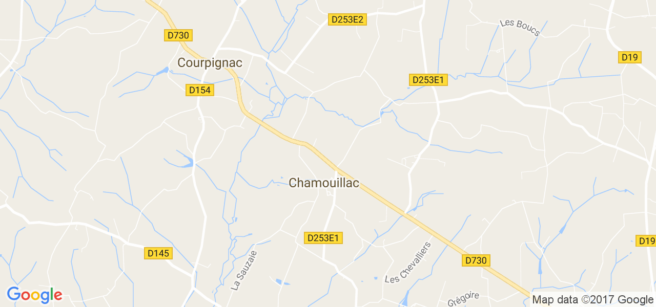 map de la ville de Chamouillac