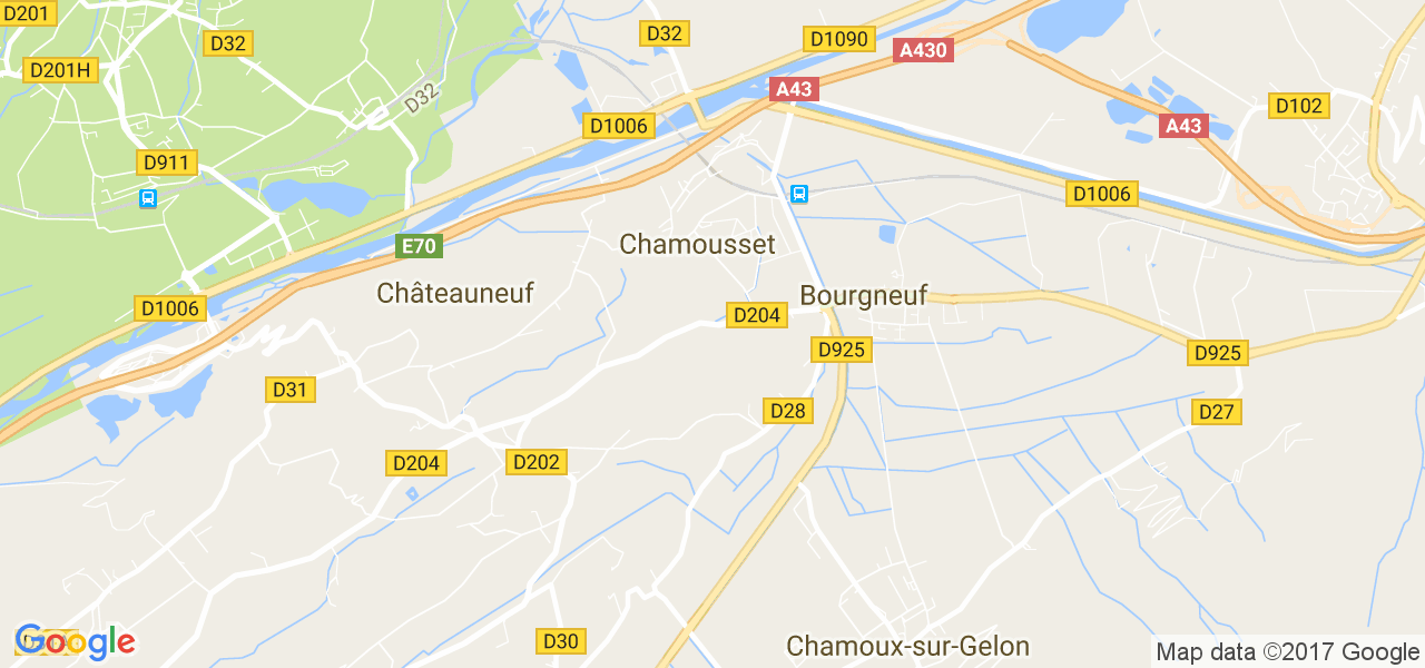 map de la ville de Chamousset