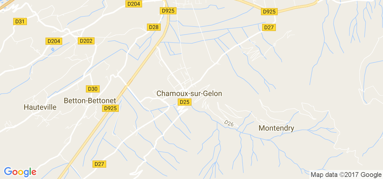 map de la ville de Chamoux-sur-Gelon