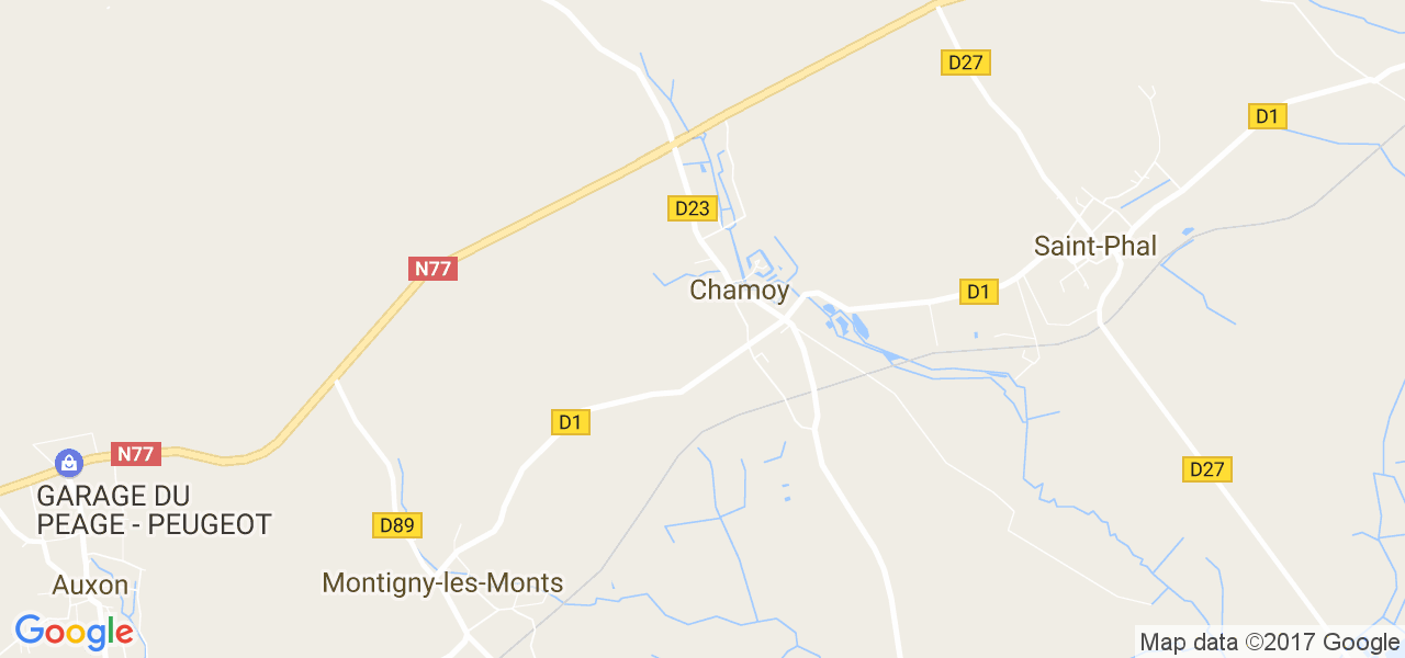 map de la ville de Chamoy