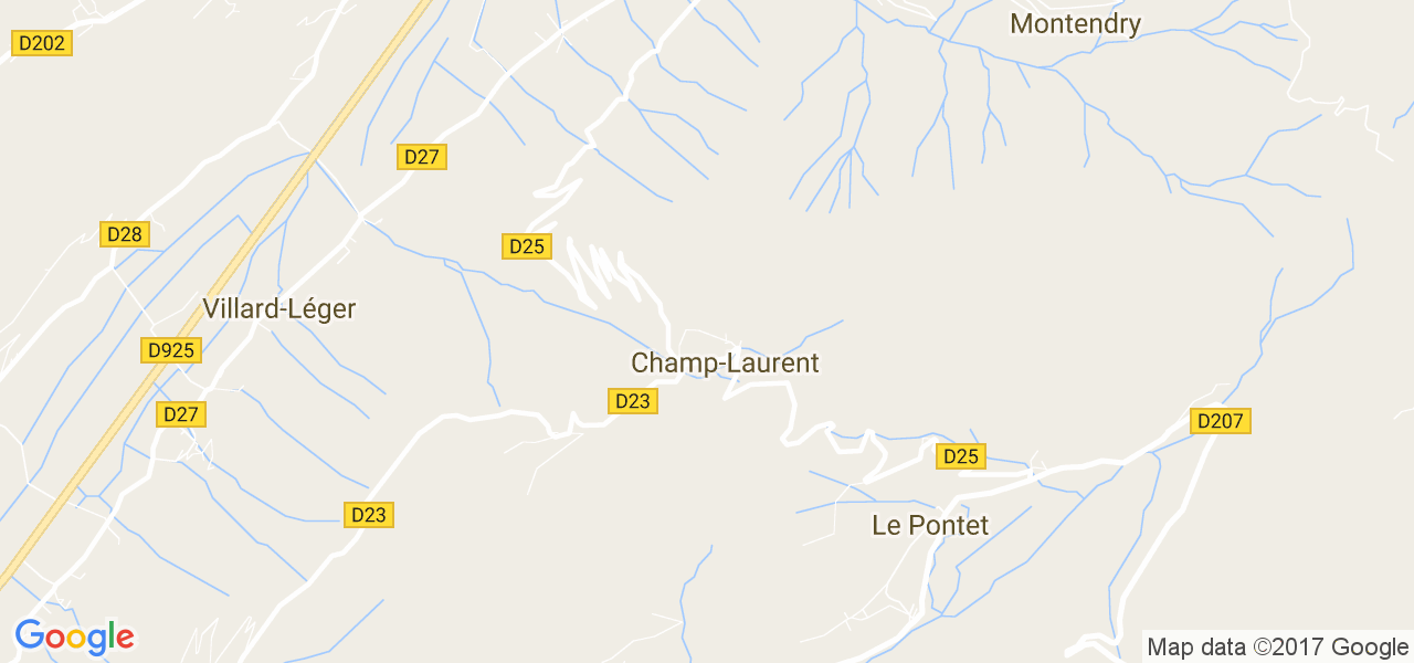 map de la ville de Champ-Laurent