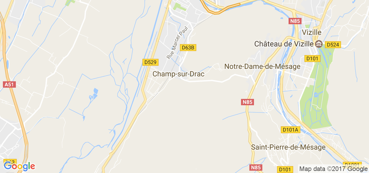 map de la ville de Champ-sur-Drac