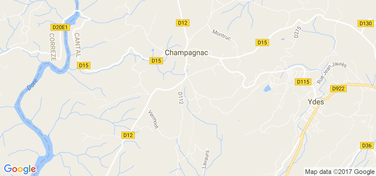 map de la ville de Champagnac