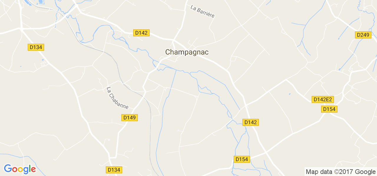 map de la ville de Champagnac