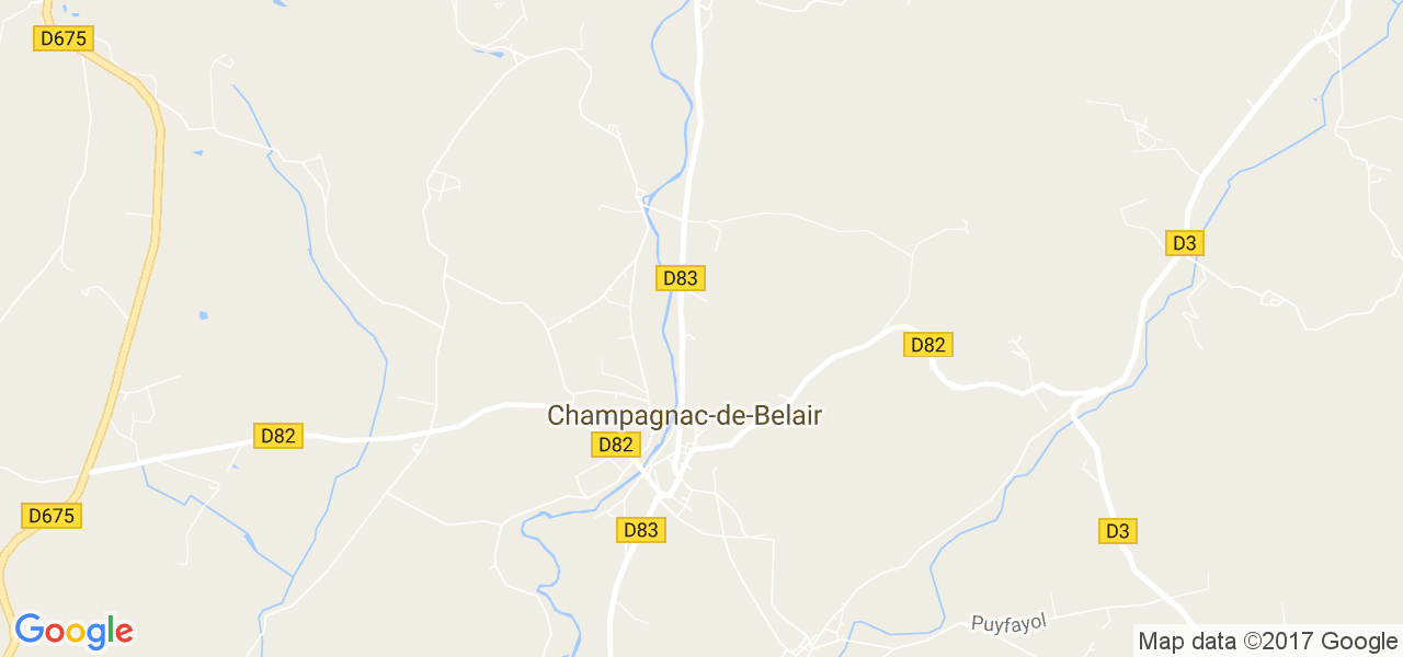 map de la ville de Champagnac-de-Belair