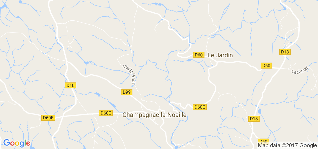 map de la ville de Champagnac-la-Noaille