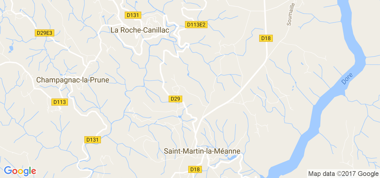 map de la ville de Champagnac-la-Prune