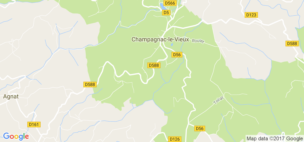 map de la ville de Champagnac-le-Vieux