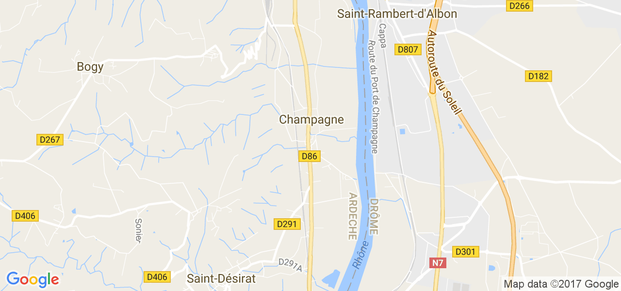 map de la ville de Champagne