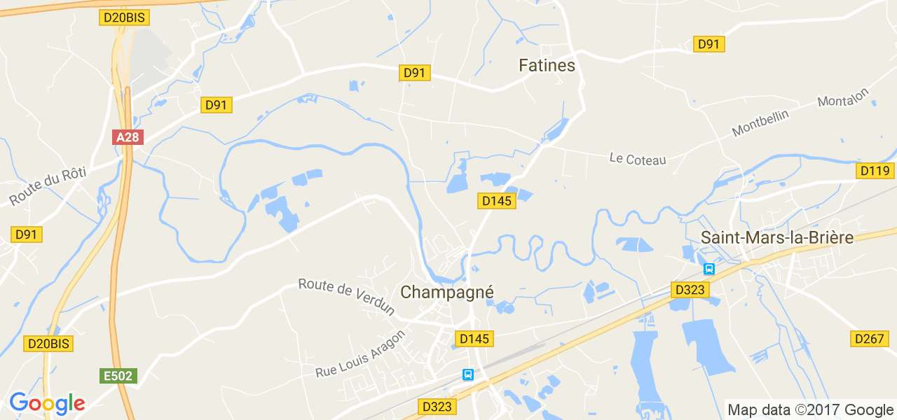 map de la ville de Champagne