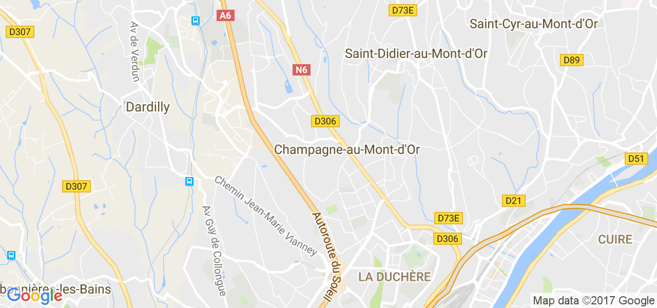 map de la ville de Champagne-au-Mont-d'Or