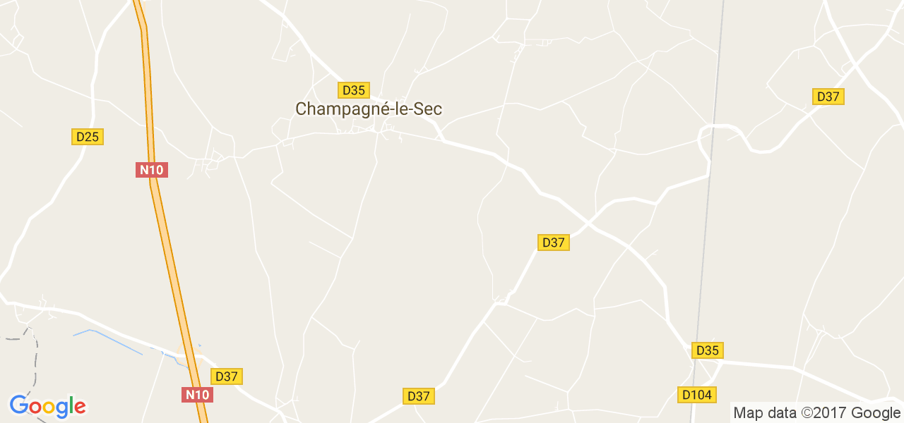 map de la ville de Champagné-le-Sec