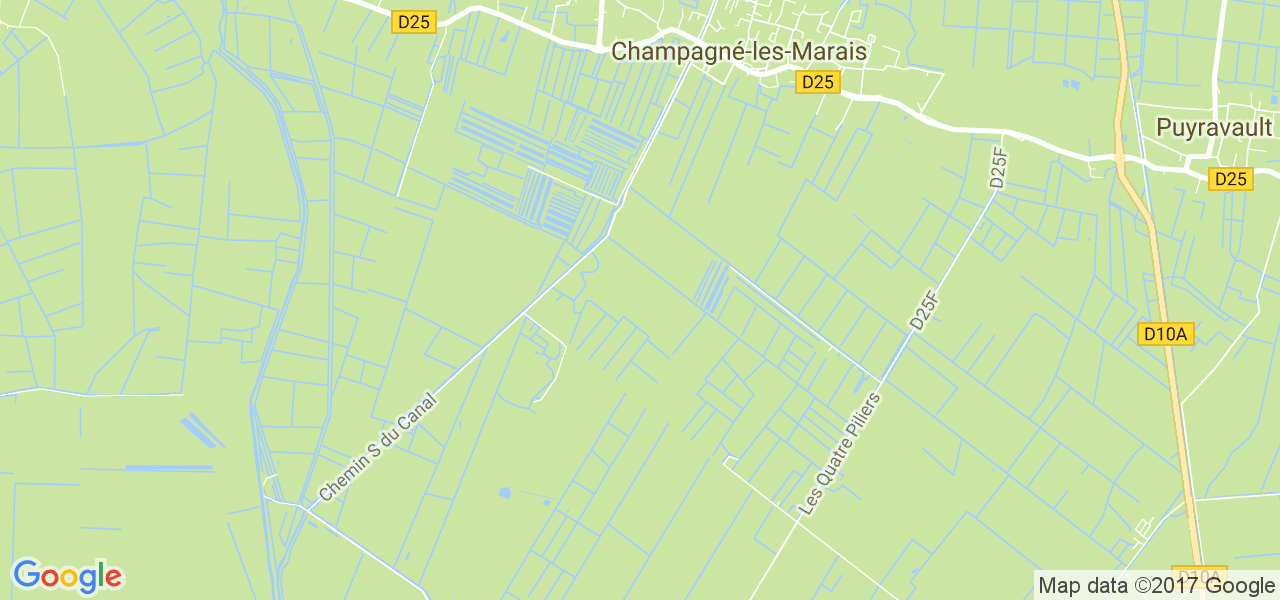 map de la ville de Champagné-les-Marais