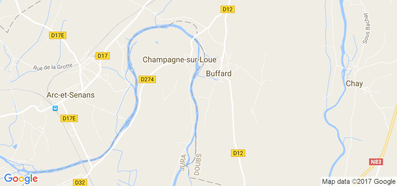 map de la ville de Champagne-sur-Loue