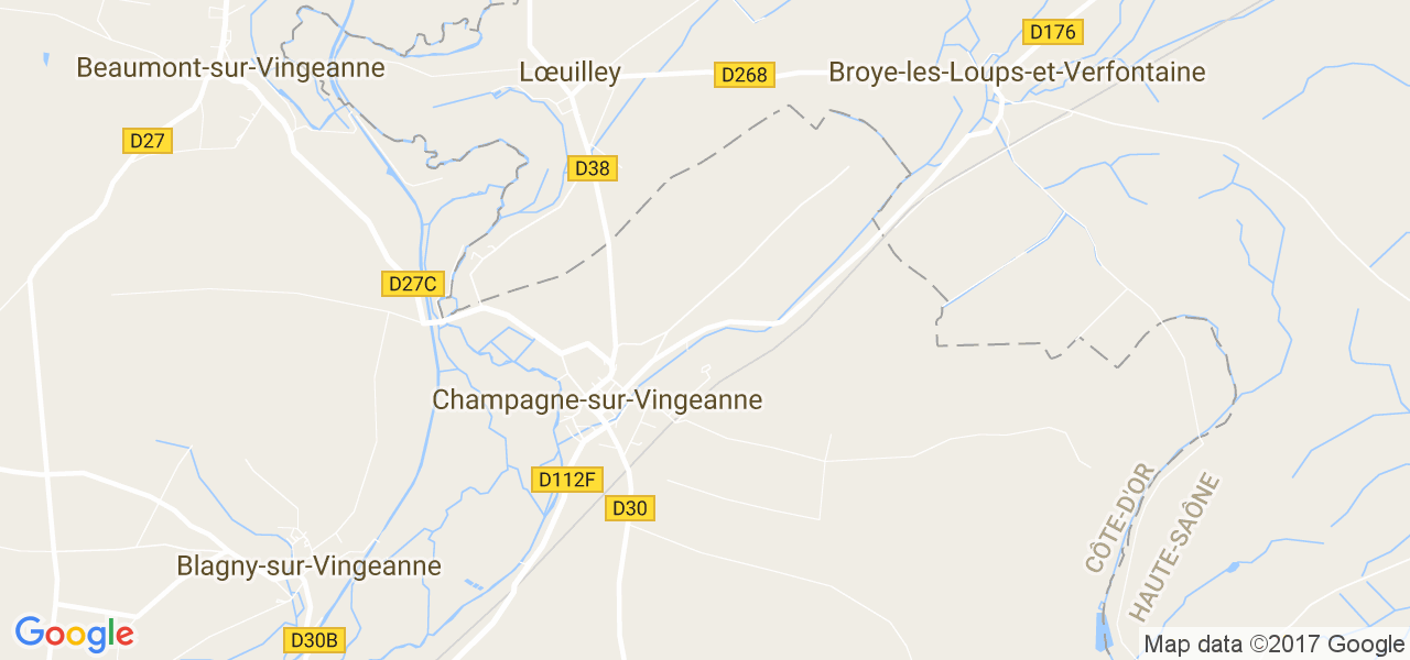 map de la ville de Champagne-sur-Vingeanne