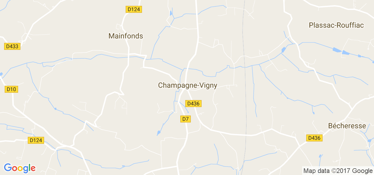 map de la ville de Champagne-Vigny