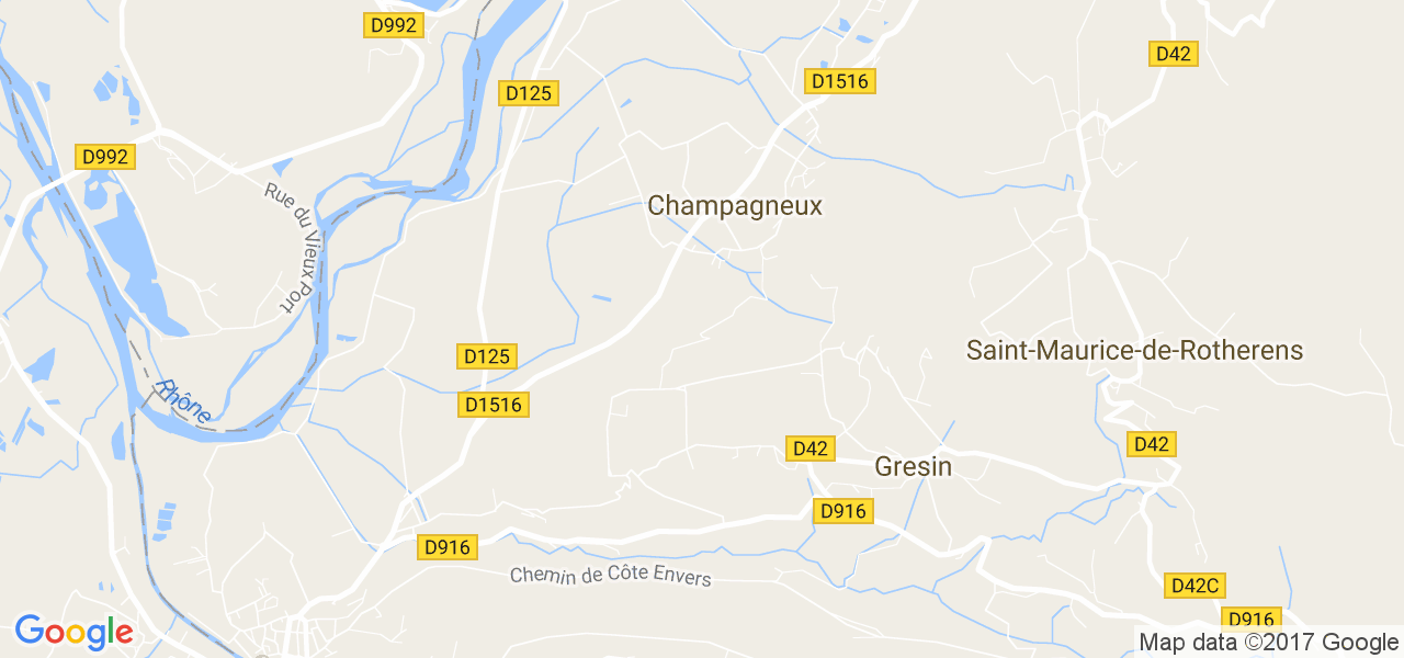 map de la ville de Champagneux