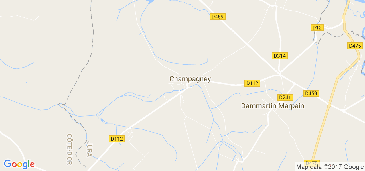 map de la ville de Champagney