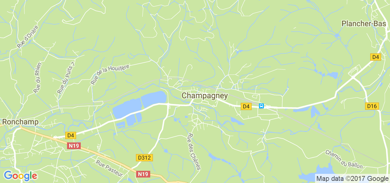 map de la ville de Champagney