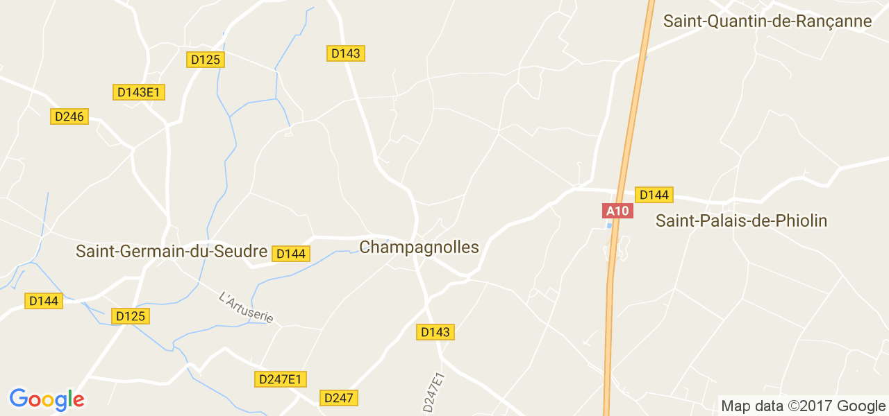 map de la ville de Champagnolles