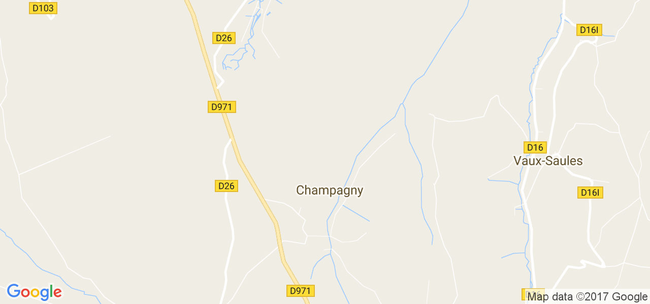 map de la ville de Champagny