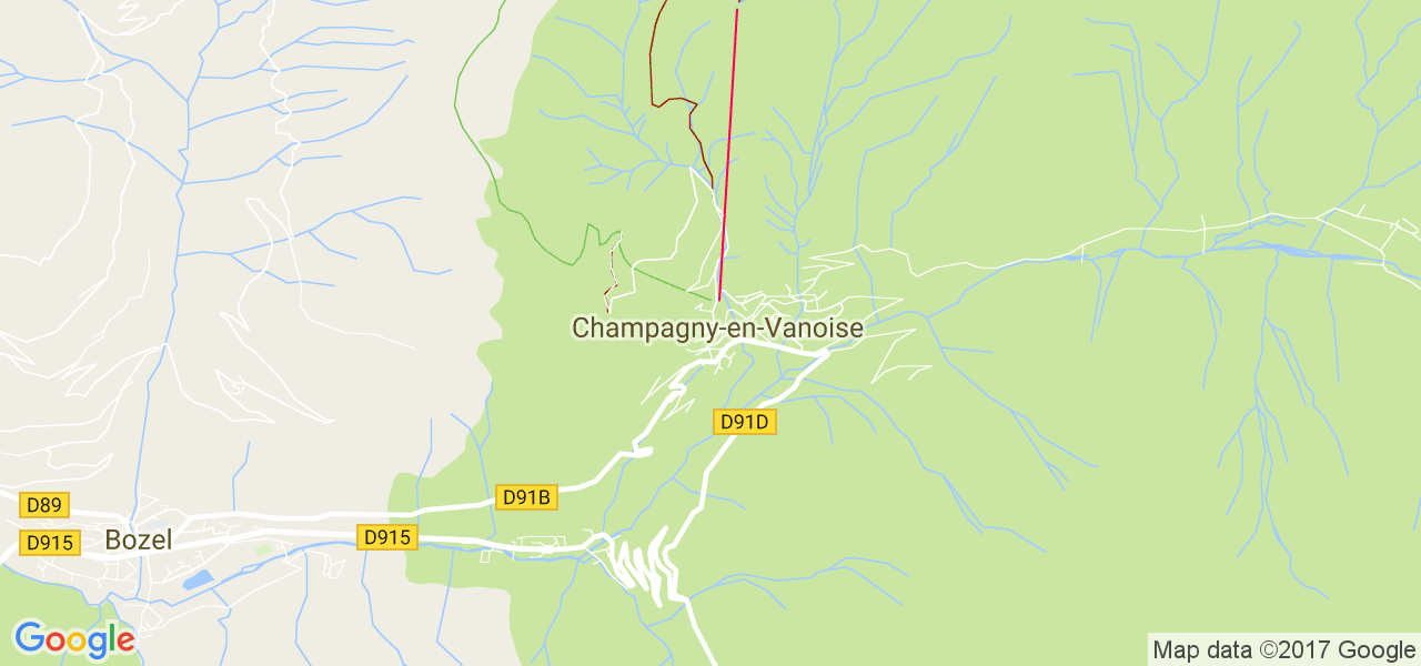 map de la ville de Champagny-en-Vanoise