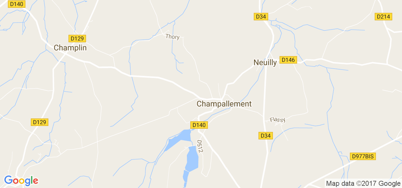 map de la ville de Champallement