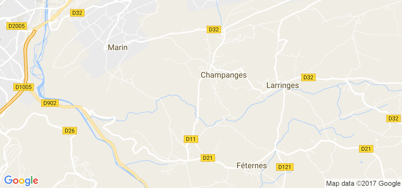 map de la ville de Champanges